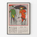Póster mural vintage 1895 calendario de abril con ilustración de moda lluviosa