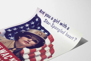 Vintage Military Poster Feminine Star-Spangled Heart