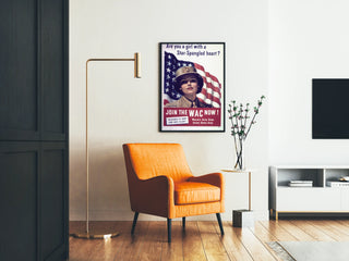 Vintage Military Poster Feminine Star-Spangled Heart