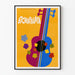 Póster decorativo Atchafalaya con guitarra colorida