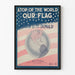 Póster vintage Nuestra bandera en la cima del mundo - Decoración mural patriótica