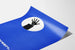 Decorative blue poster "Help" with raised hand