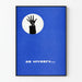 Decorative blue poster "Help" with raised hand