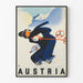 Póster vintage de esquí en Austria