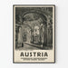 Póster vintage de la librería Abadía de Admont en Estiria, Austria