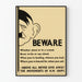 Póster vintage de seguridad naval « Beware »