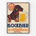 Vintage poster of Bockbier Actienbrauerei Basel with dog and beer mug