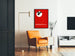 Vintage Red Poster with Silhouette Bee - Buzzing
