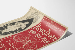 Póster vintage patriótico valiente Dewey y sus hombres