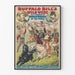 Póster del Lejano Oeste de Buffalo Bill con vaqueros mexicanos y jinetes expertos