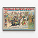 Vintage Poster of Buffalo Bill's Wild West and Rough Riders Congress — framed artwork on a wall