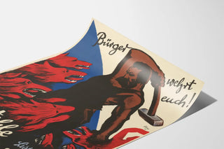Vintage German Wall Poster: Courage and Resistance