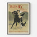 Póster vintage Bushy con niño a caballo y perro