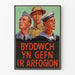 Vintage Welsh Military Poster with Soldiers in Uniforms