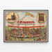 Retro poster of steam carousel and military organ C.W. Parker — framed artwork on a wall