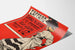 Póster publicitario vintage italiano rojo y negro