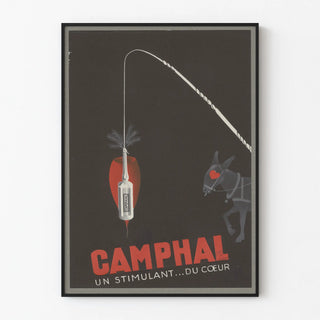 Vintage Camphal Heart Stimulant Advertising Poster