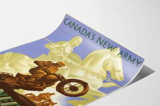 Póster vintage de convocatoria al compromiso militar canadiense