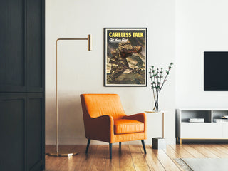 Vintage Military Poster Careless Talk Got There First