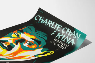 Póster de película vintage Charlie Chan en Shanghái