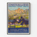 Póster vintage de la estación deportiva y climática de Château-d'Oex en Suiza