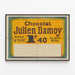 Póster vintage de Chocolat Julien Damoy La Taza — cuadro enmarcado en la pared