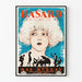 Póster vintage de cine Azar con retrato estilizado y siluetas