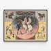 Póster de circo con caballos y domador vintage — cuadro enmarcado en la pared