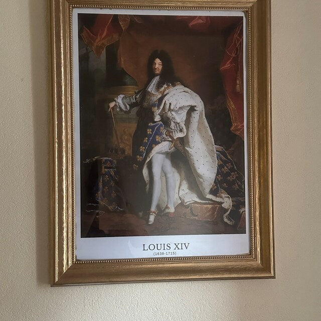 Reproduction du portrait de Louis XIV encadrée chez un client