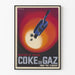 Póster publicitario vintage de Coca-Cola de calor económico