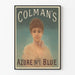 Póster vintage Colman's Azure Blue N°1 retrato de mujer