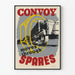 Vintage Poster of Convoy Moving Through Military Spares Truck