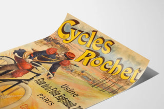 Póster Vintage Cycles Rochet París Calle de la Folie Regnault