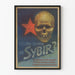 Póster mural retro Sybir - Calavera y estrella roja