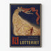 Vintage Norwegian lottery poster - Who can win everything between heaven and earth