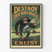 Vintage recruitment poster for the military « Destroy This Mad Brute »