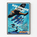 Póster vintage de avión y aviadora