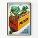 Póster retro de verduras en caja de madera - Decoración mural para jardín y huerto