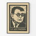 Póster retrato de Dmitri Shostakovich en estilo grabado