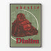 Póster vintage obesidad dinitra con Buda rojo