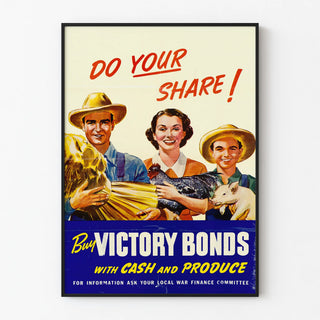 Vintage poster Do Your Share - Help with money and agricultural products