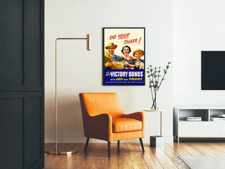 Vintage poster Do Your Share - Help with money and agricultural products