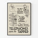 Póster vintage advertencia teléfonos escuchados