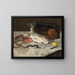 Naturaleza muerta con peces - Édouard Manet — cuadro enmarcado en la pared