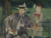 Portrait of Dernest Hosched and his daughter Marthe - Édouard Manet — artwork view