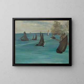Vista al mar en tiempo tranquilo - Édouard Manet — cuadro enmarcado en la pared