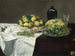 naturaleza muerta con un melón y duraznos - Édouard Manet — vista de la obra