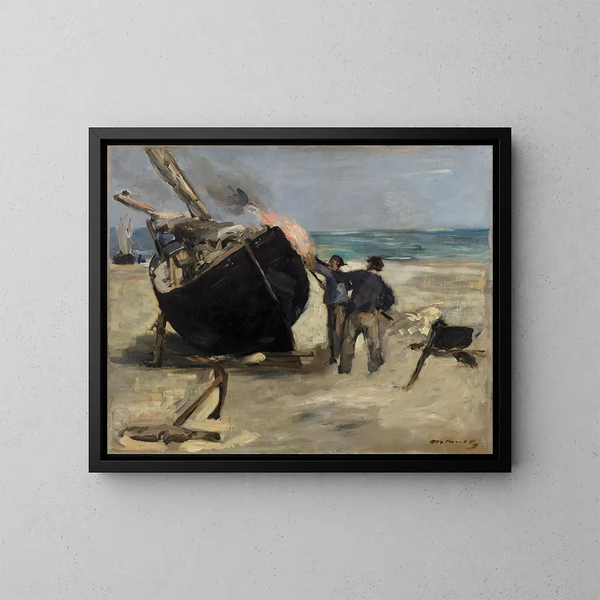 El barco asfaltado - Édouard Manet — cuadro enmarcado en la pared