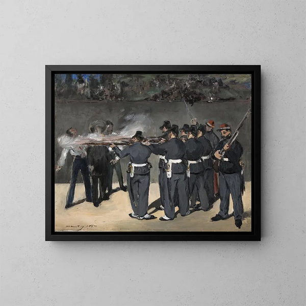 La ejecución del emperador Maximiliano - Édouard Manet — cuadro enmarcado en la pared
