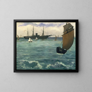 The Kearsarge at Boulogne - Édouard Manet — framed artwork on a wall